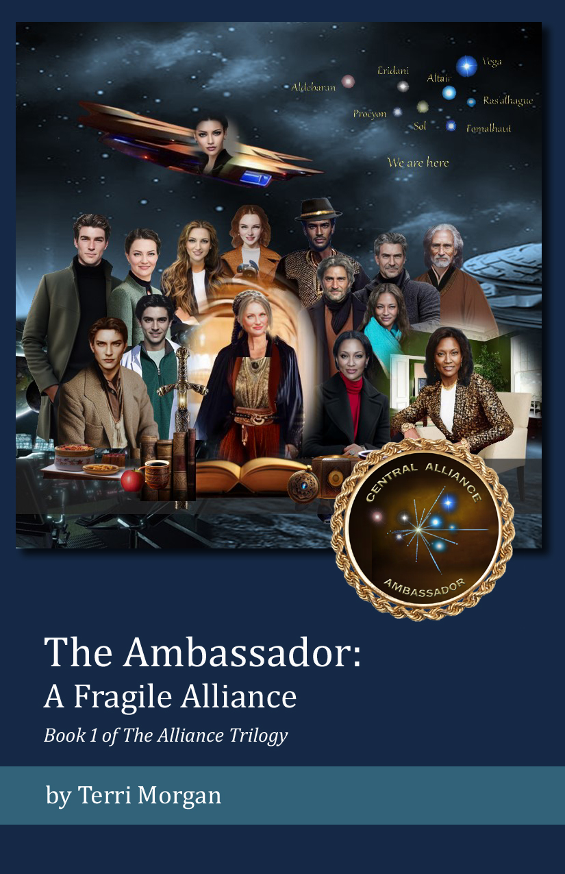 The Ambassador: A Fragile Alliance. Book 1 of the Alliance Trilogy. An accomplished older woman and her team look for ways to protect the Local Neighborhood. Together, they must find a way to stop the invading Olmeri.