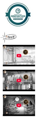 Composite image showing our award for innovation and excellence and the three cover images from our youtube videos